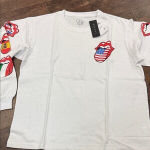 Chaser White Long Sleeve with Flag Graphics